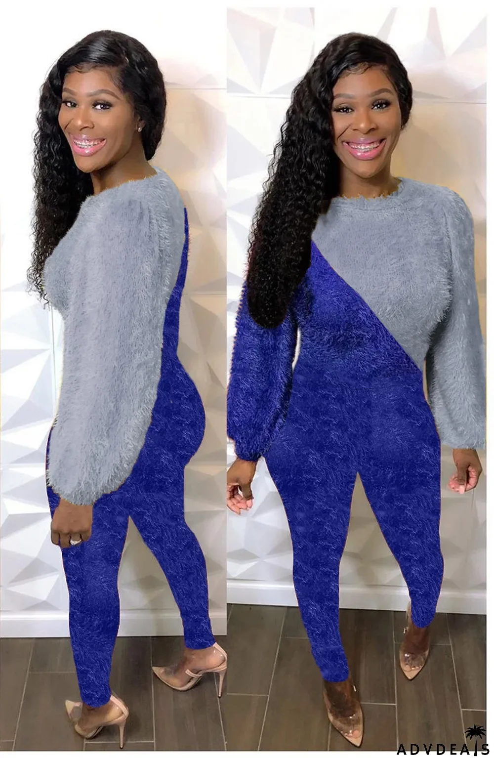 Casual Patchwork Long Sleeve Two Piece Sets