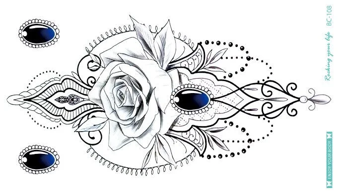 38 Kinds Adult Chest Back Tattoo Big Size Sexy Flowers Mandala Totem Waterproof Temporary Body Art Sticker tatouage temporaire