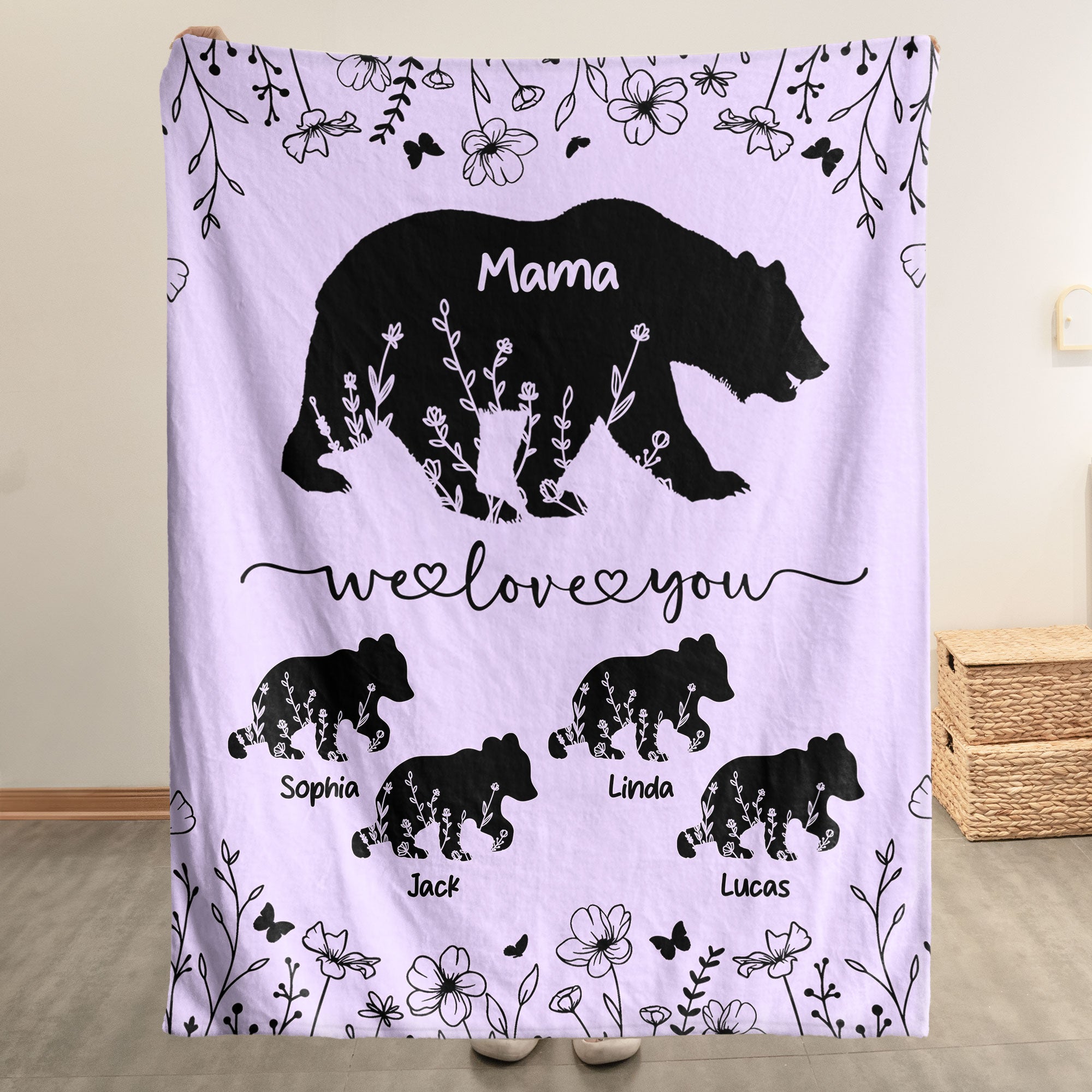 Loveyoufancy Mama Bear We Love You - Personalized Blanket