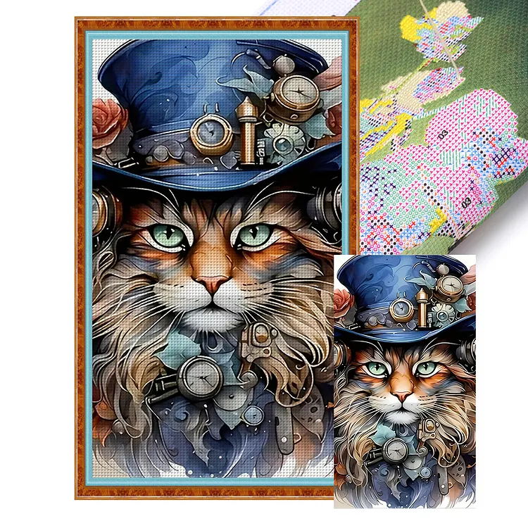 【Yishu Brand】Gentleman Cat&nbsp;(40*70cm)&nbsp;11CT&nbsp;Stamped Cross Stitch gbfke