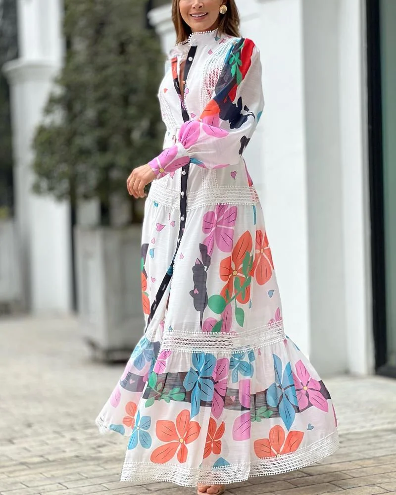 Lace Collage Print Dress