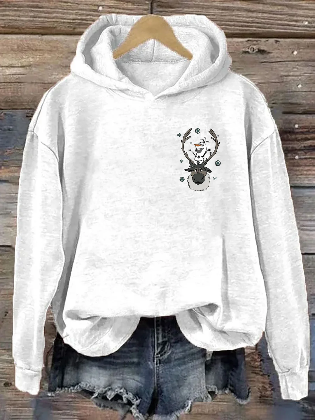 Snowman And Reindeer Christmas Hoodie