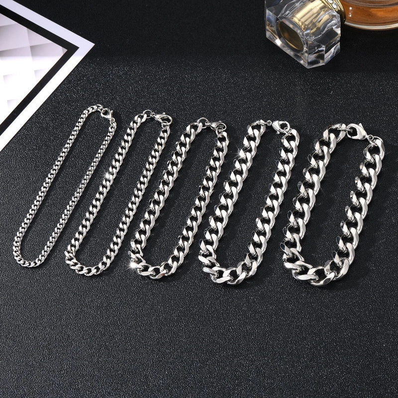 Hip-Hop Solid Color 304 Stainless Steel Men’s Bracelets