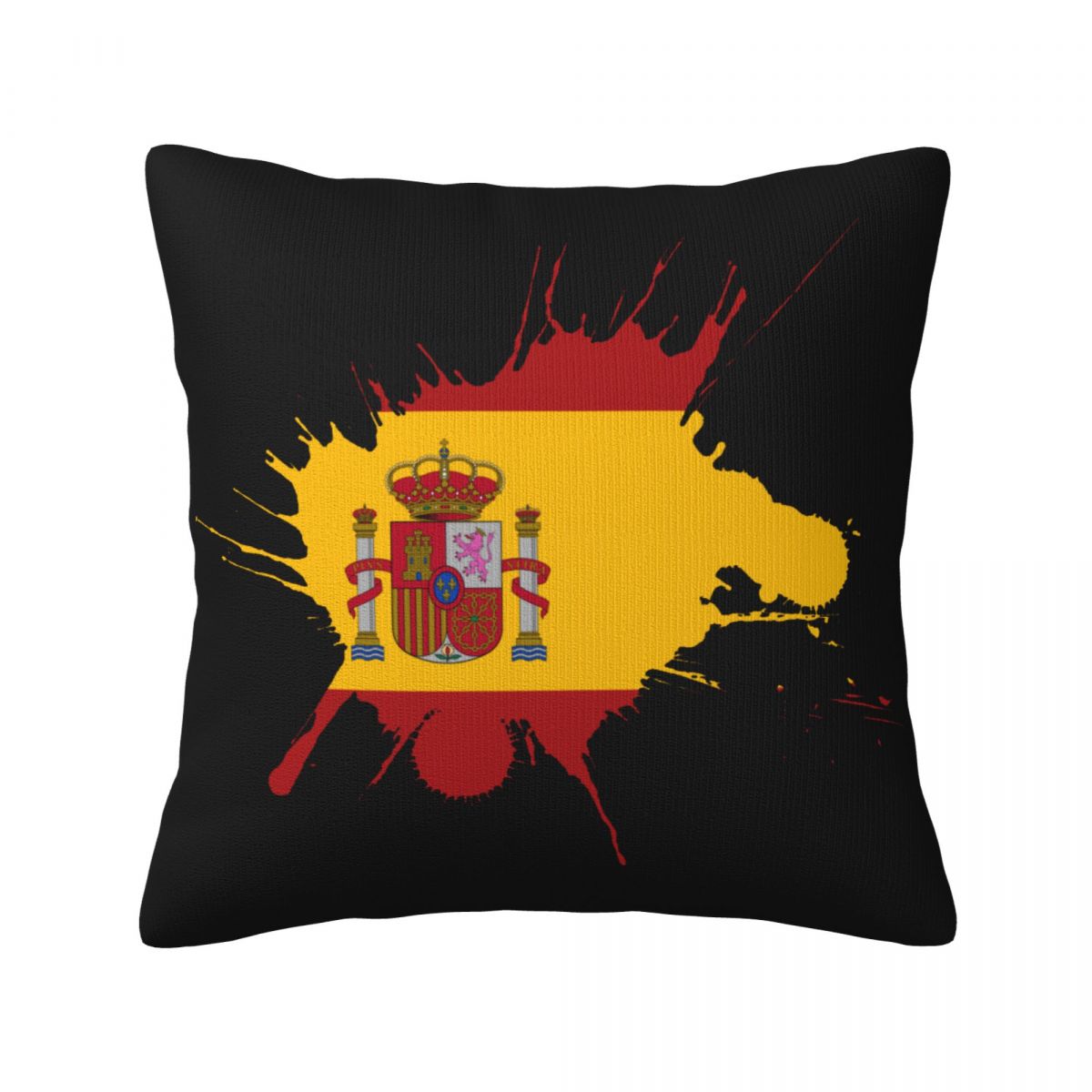 Spain Ink Spatter Decorative Square Throw Pillow Covers