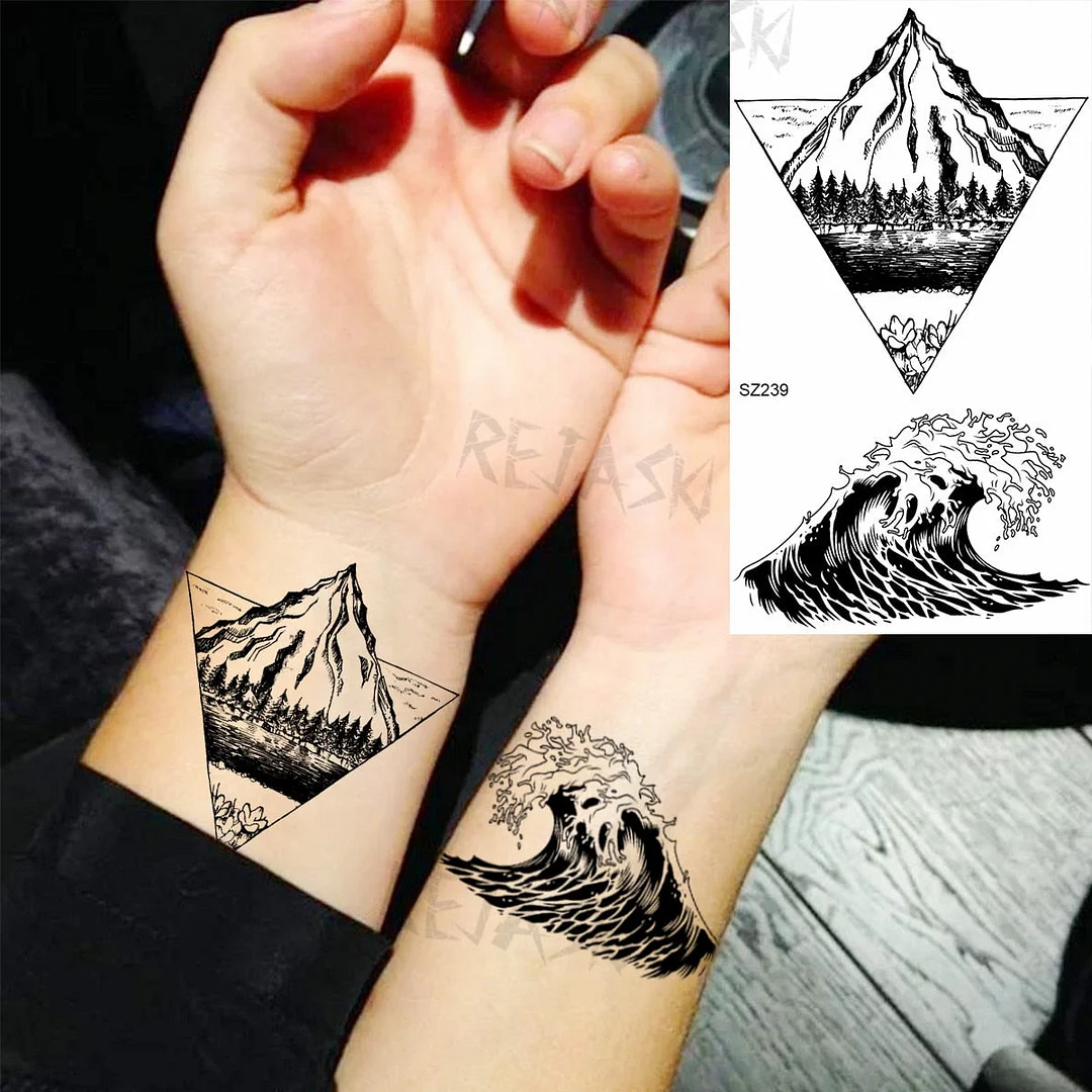 Realistic Sunflower Fashion Wrist Temporary Tattoos For Women Gilr Butterfly Geometry Fake Tattoo Custom Armbands Washable Tatoo