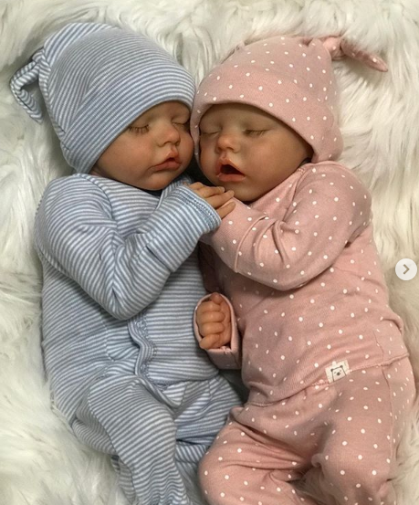 17" Sweet Sleeping Dreams Reborn Twins Boy and Girl Maren and Emmarie Truly Baby, Birthday Gift Rebornartdoll® RSAW-Rebornartdoll®