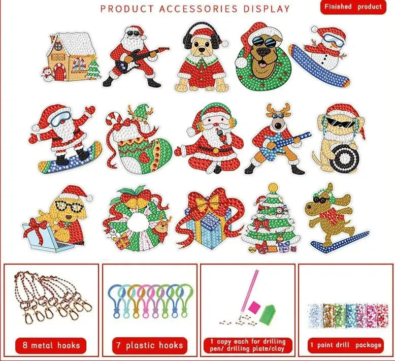 🎁Christmas DIY Diamond Painting Keychain🎄