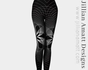 Pornhint Black and White Leggings | Geometric Design | Made in Canada