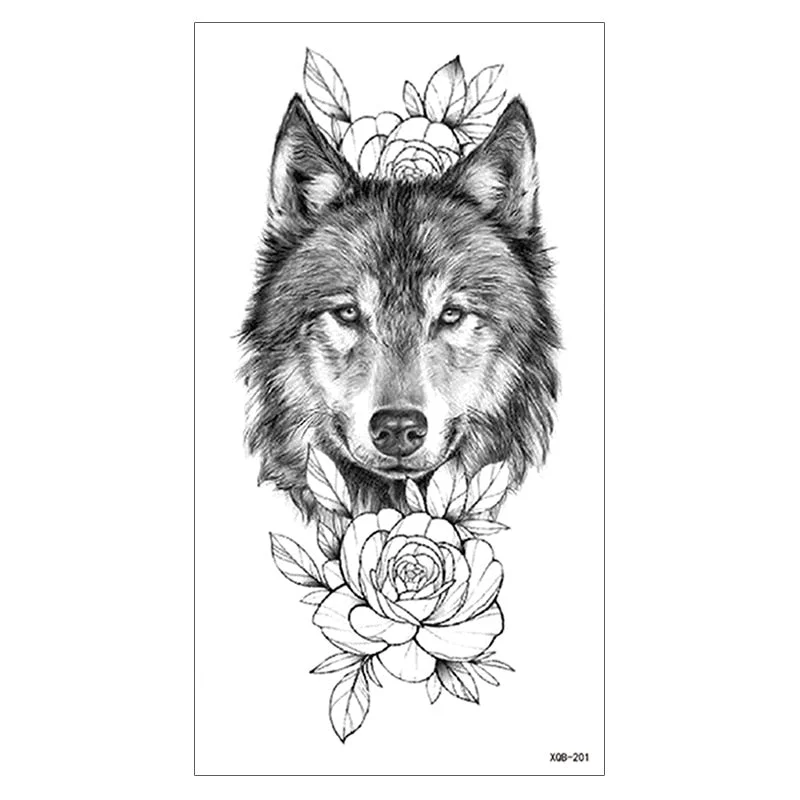 Waterproof Temporary Tattoo Sticker Snake Flower Rose Flash Tattoos Lace Fox Lion Bird Body Art Arm Skull Fake Sleeve Tattoo