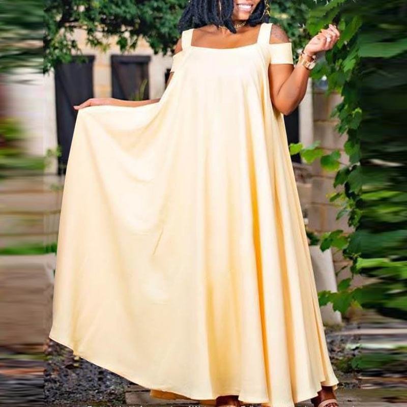 Summer Tank Dress Women Sleeveless Solid Color Loose Big Swing Dress 2022 VONDA Casual Vestido Bohemian Beach Sundress Femininas