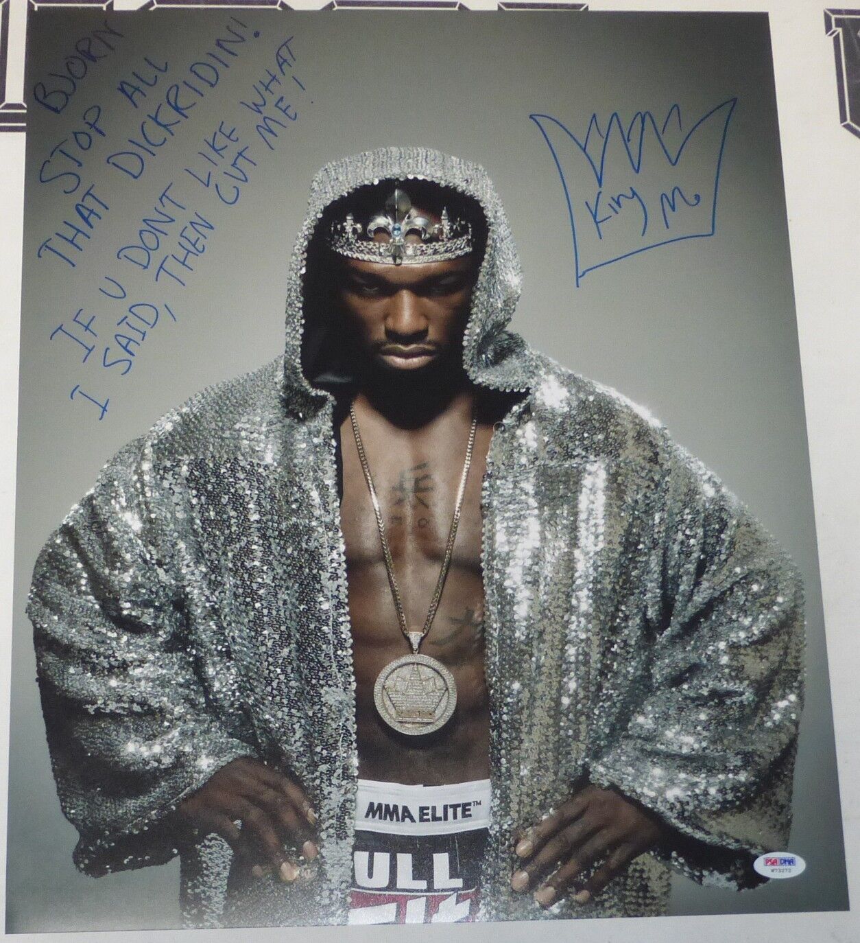 King Mo Signed UFC 16x20 Photo Poster painting PSA/DNA COA Bellator Picture MMA Muhammed Lawal 0