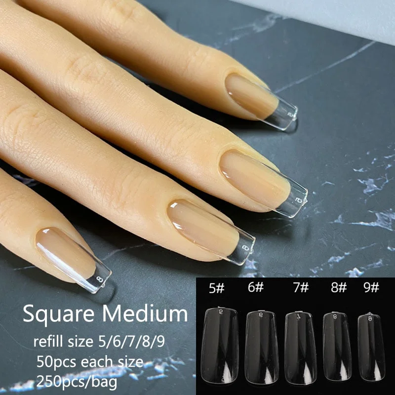 Gel Nails Extension System Full Cover Sculpted Clear Stiletto Coffin False Nail Tips 240pcs/bag-Nail Inspo