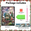 (US Local)Christmas Train A5 Size Diamond Painting Notebook Set with 4Pcs Bookmark Gift