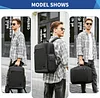 BAIGIO Laptop Rucksack Herren 26-38L Erweiterbar Tablet Reiserucksack Groß Wasserabweisend Flugzeug Handgepäck Tasche mit 15,6 Zoll Laptopfach Zahlenschloss für Business Arbeit Reise Uni, Schwarz