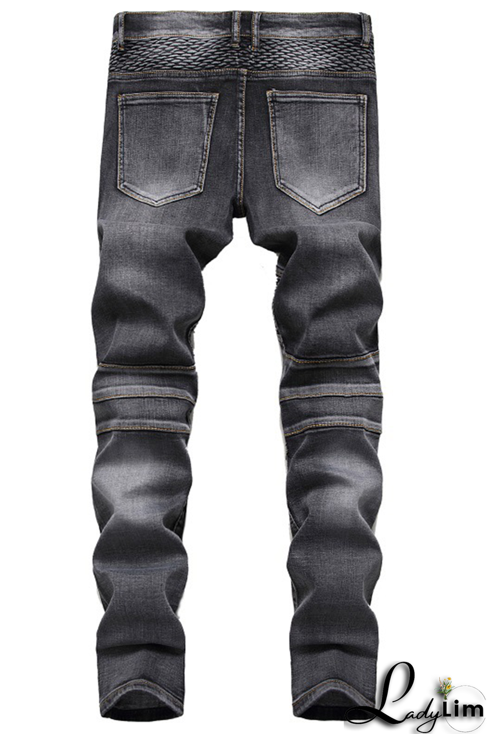 Black Gray Street Patchwork Make Old Fold Bottoms