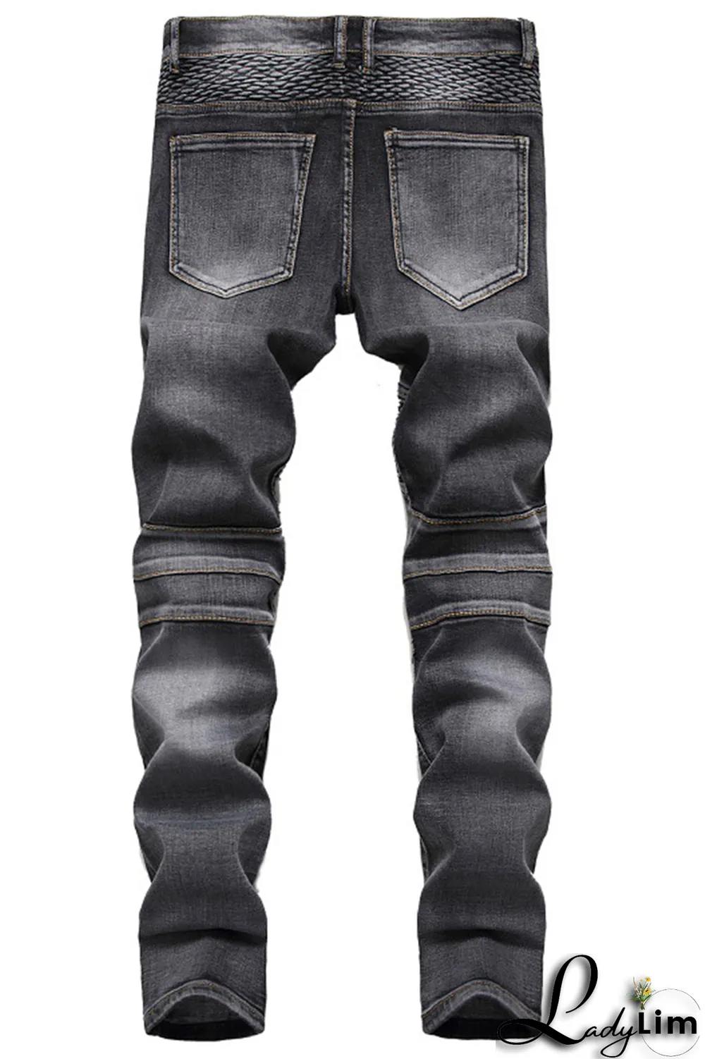 Black Gray Street Patchwork Make Old Fold Bottoms