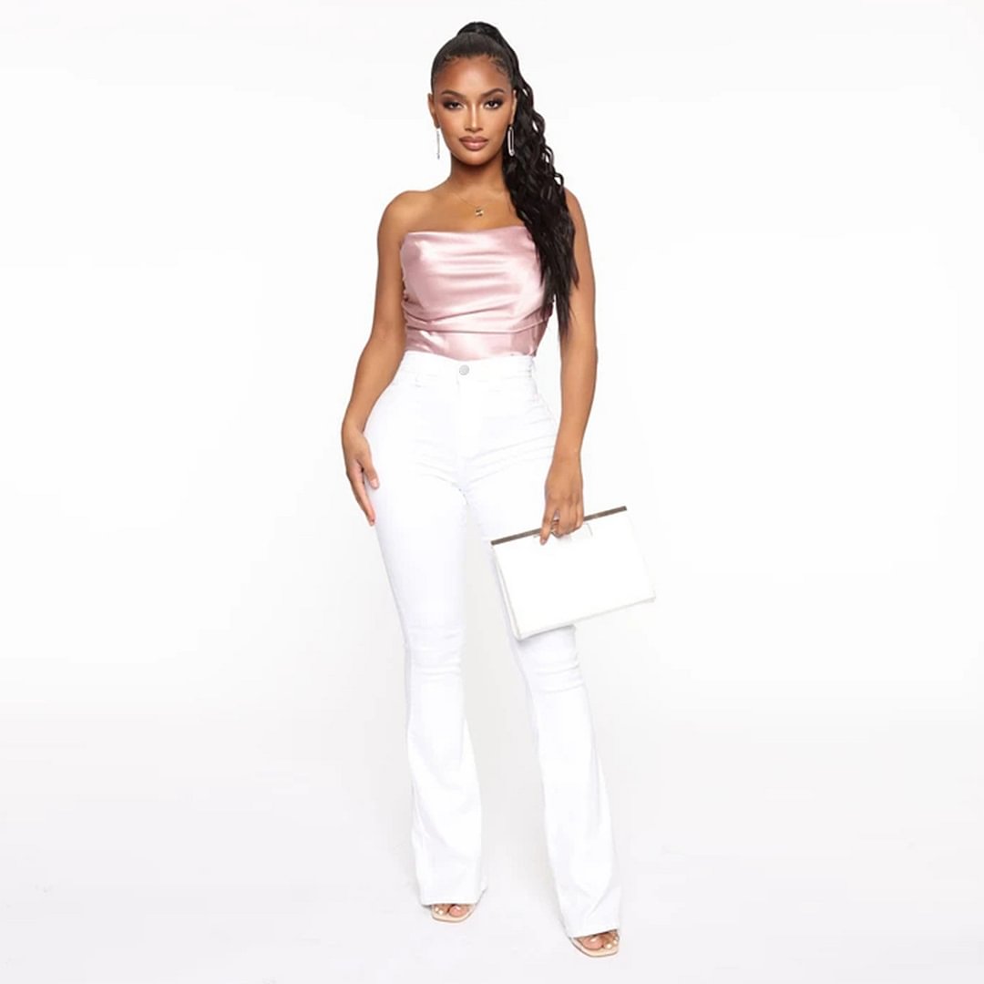 Women's High Waist Stretch Slim Denim Bootcut Pants Jeans