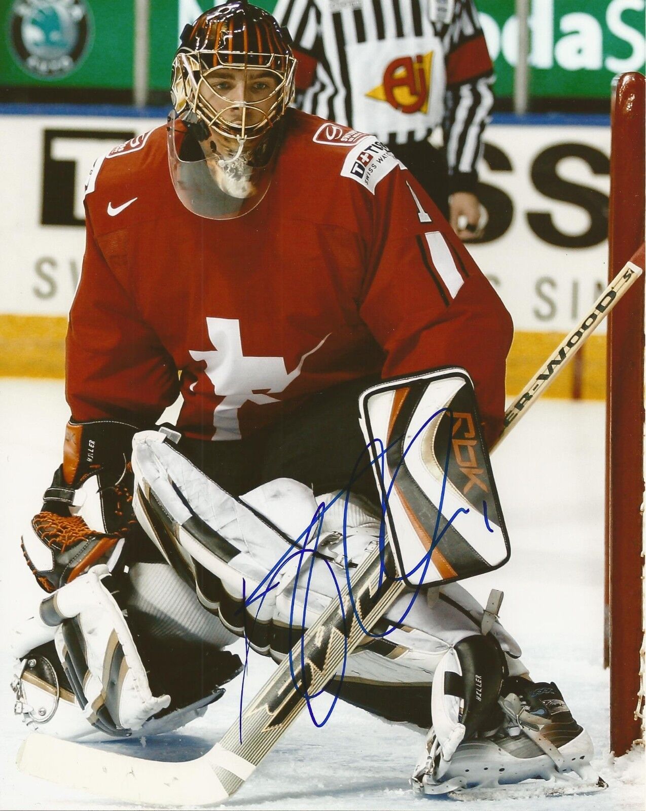 JONAS HILLER SIGNED TEAM SWITZERLAND 8x10 Photo Poster painting with COA - DUCKS FLAMES