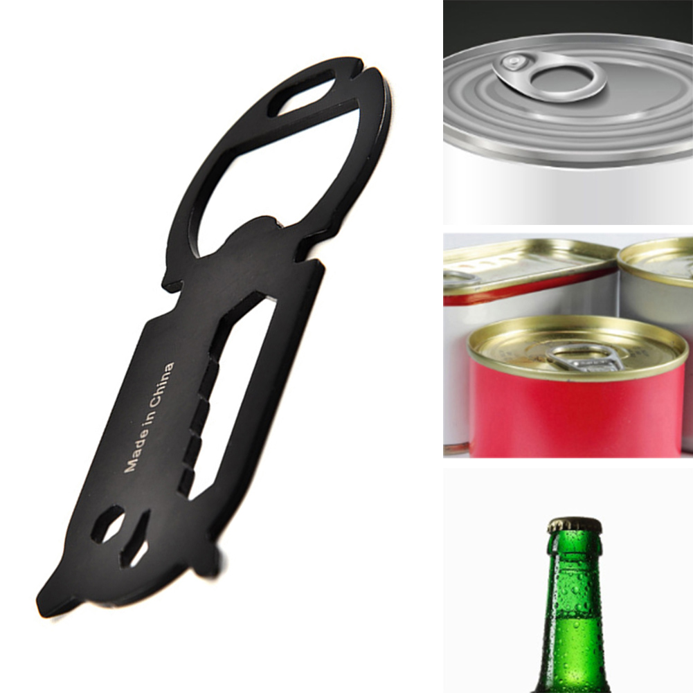 

Multifunction EDC Card Bottle Opener Key Chain Wrench Camping Survival Tool, Silver, 501 Original