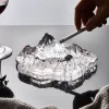 Mountain Glacier Glass Ashtray, suitable for home office decoration, cafe, hotel, bar