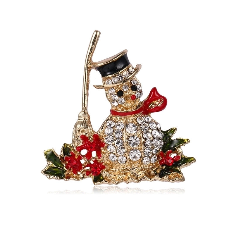 Fashion Pin Christmas Tree Alloy Plating Rhinestones Women’S Brooches