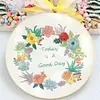 【Limited Stock Sale】Flowers-DIY Embroidery Kit with Pattern Cotton Threads Needles Hoop 30*30cm/11.8*11.8in tapestrymarket