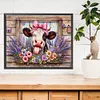 Vache de ferme r&eacute;tro - perceuse ronde peinture diamant - 50*40cm