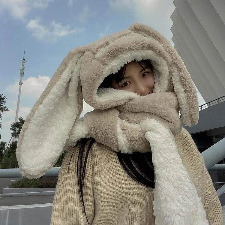 Bunny Long Ears Cute Girl Hat Scarf Gloves SP15616