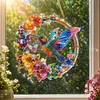 Crystal Diamond Painting Window Hanger Hummingbird Wreath 9.45x9.45in