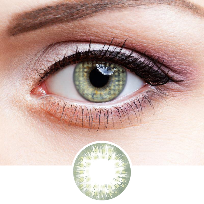 Star Pure Gray Green Prescription Colored Contact Lenses for brown eyes