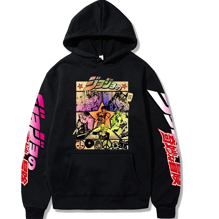 JoJo's Bizarre Adventure Unisex Hoodies Japanese Anime Graphic Hoodie-elleschic
