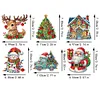 (US Local)6PCS  Christmas DIY Diamond Painting Keychain Diamond Art Kits Keyrings