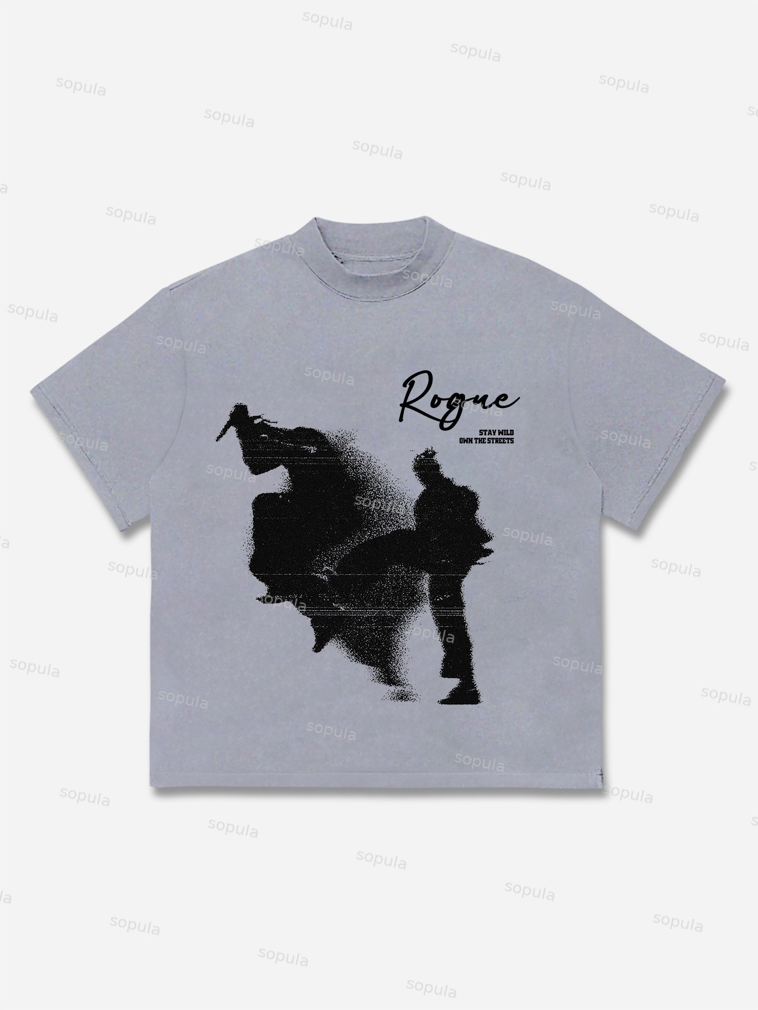 Vintage Rogue Abstract Graphic Print Cotton T-shirt - SOPULA