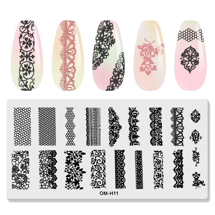 Nail Stamping Plate with Lace Patterns