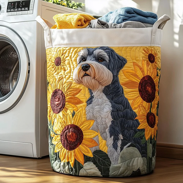 Schnauzer Joy Quilted Laundry Basket GFTONT3685