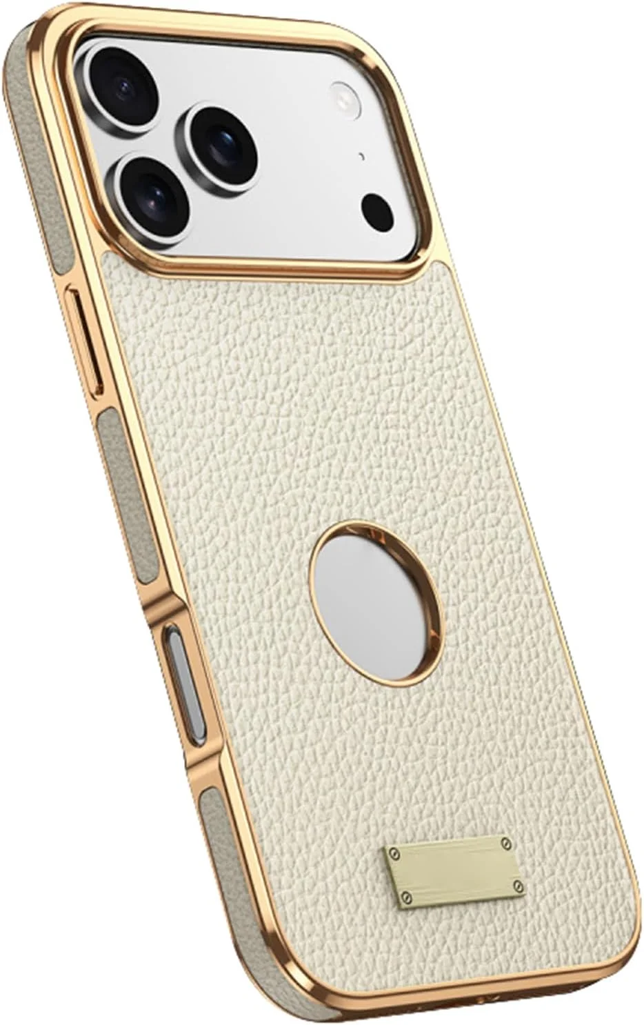 iPhone genuine leather case, magnetic electroplating luxury protective cover