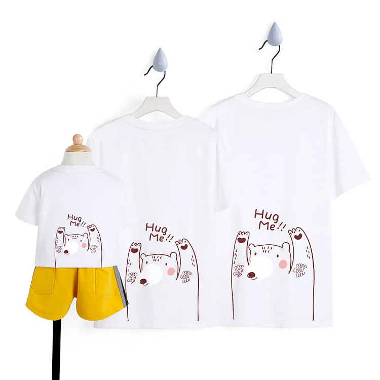 Panda Letter Print Family Matching T-shirt - Modakawa Modakawa