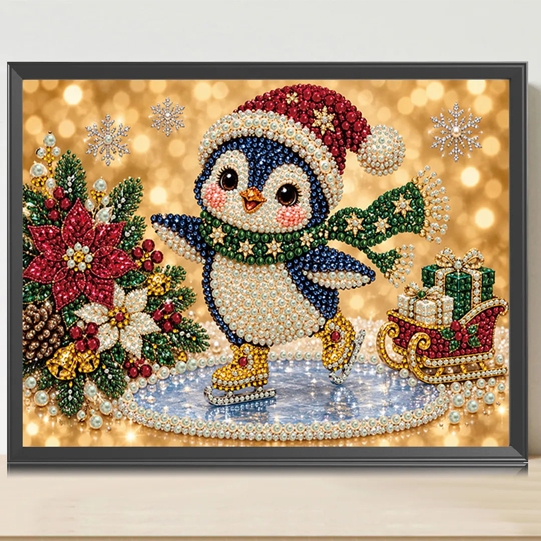 Pearl Painting Kit for Adults Christmas Penguin 15.75x11.81in