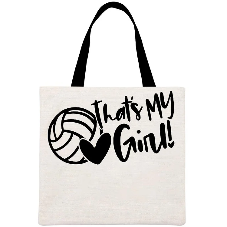 That's my girl Volleyball Printed Linen Bag-Annaletters