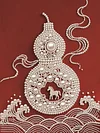 Gourd and horse-Pearls Painting Kit for Creativity DIY Pearl Dot Crafts for Gift Home Wall Decor 30*40CM