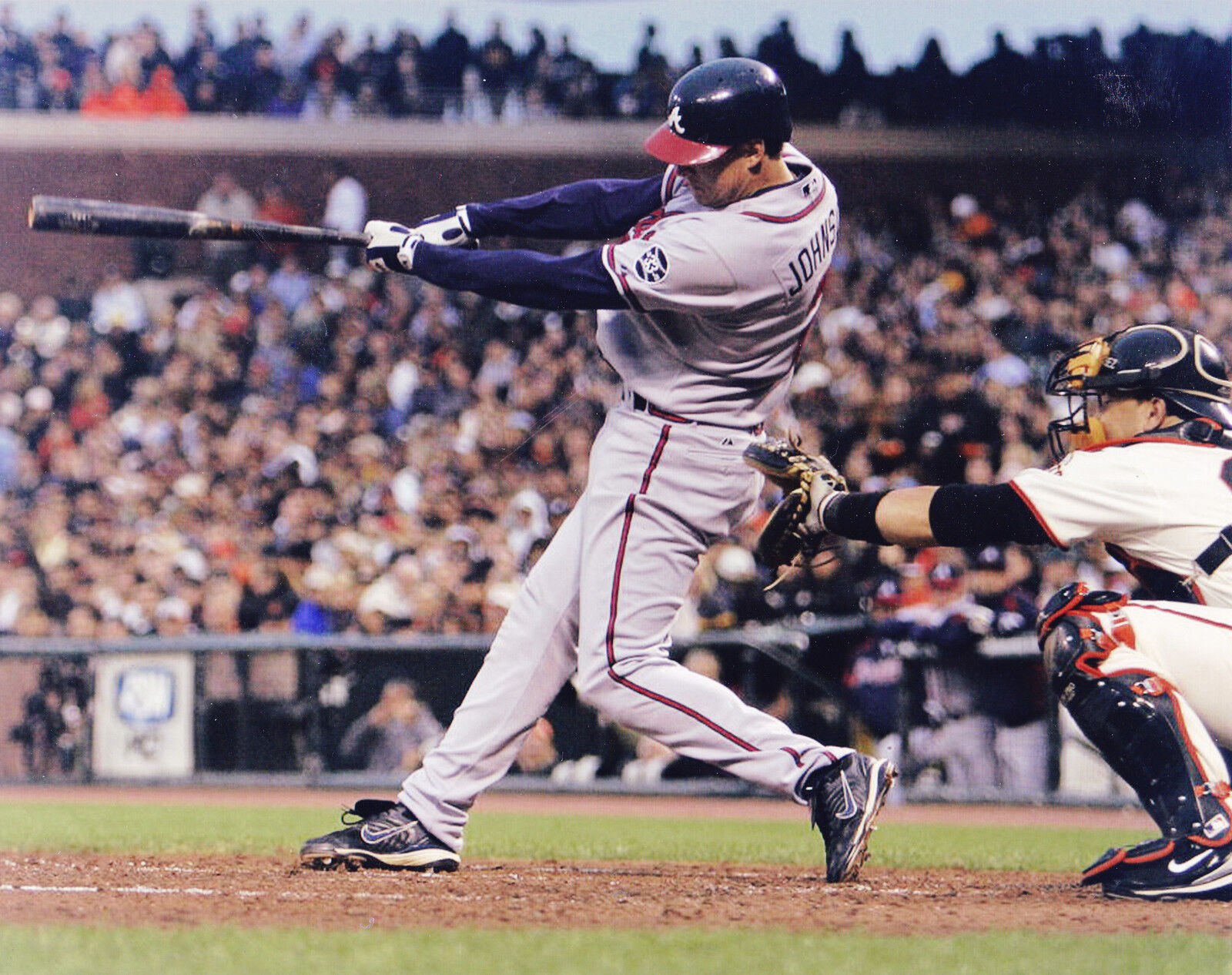 KELLY JOHNSON ATLANTA BRAVES COLOR ACTION 8x10