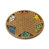 Wooden Checkers 60/90 Acrylic Marbles in 6 Colors, Classic Strategy Family Board Game for Kids and Adults