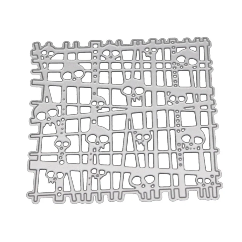 2019 New Craft Skull Fence Metal Cutting Dies Stencil Square Frame Die Cut Scrapbooking Embossing Christmas Stamps And Dies