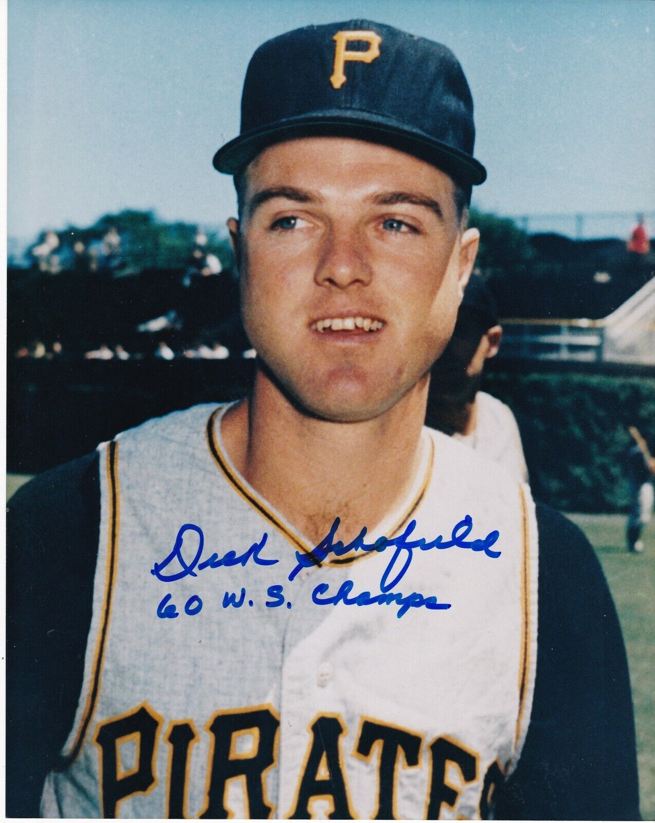 DICK SCHOFIELD PITTSBURGH PIRATES 60 WS CHAMPS ACTION SIGNED 8x10