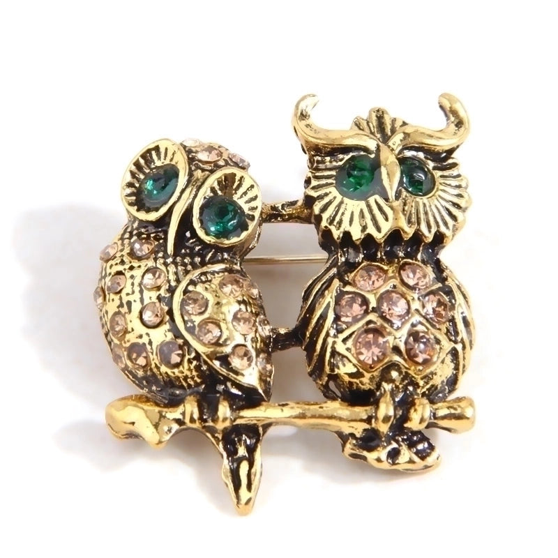 Vintage Style Bird Alloy Inlay Rhinestones Unisex Brooches 1 Piece