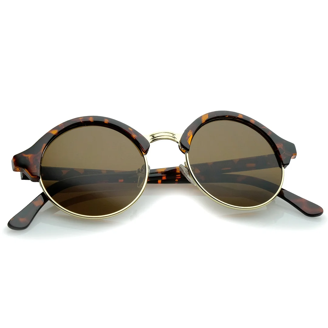 Classic Semi-Rimless Metal Nose Bridge P3 Round glasses 47mm