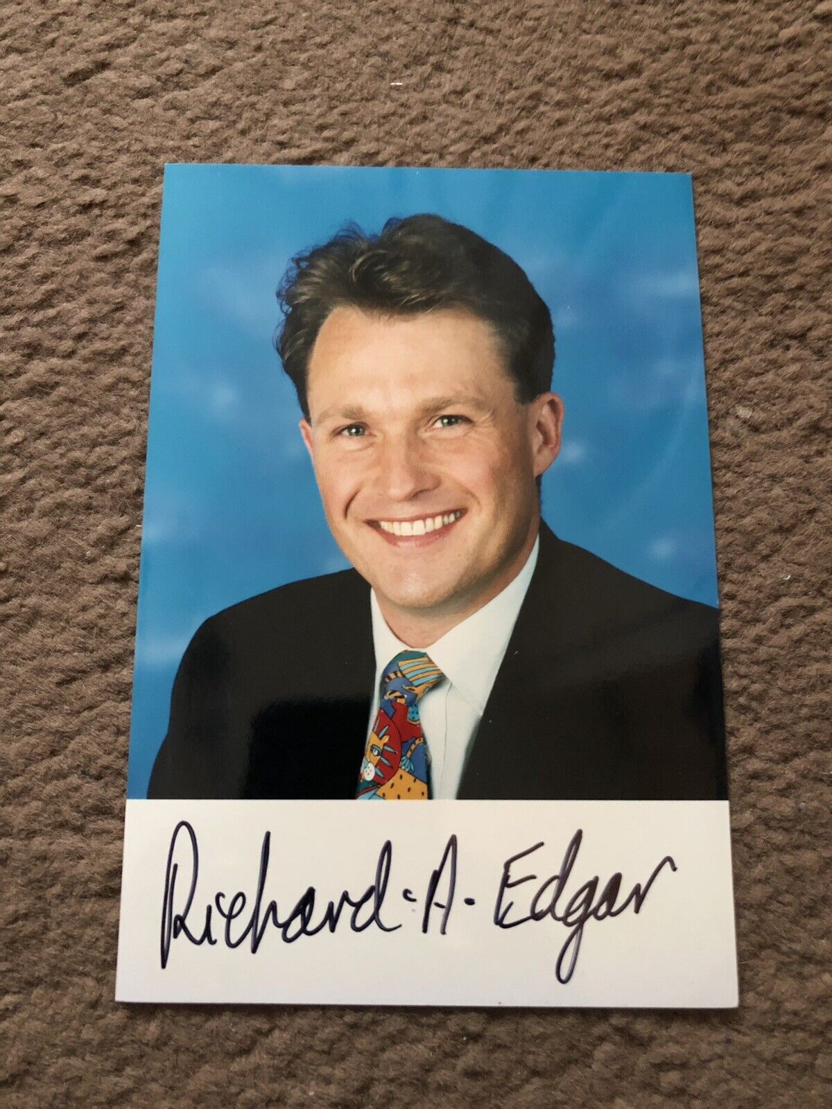 RICHARD EDGAR (BBC WEATHER) SIGNED Photo Poster painting