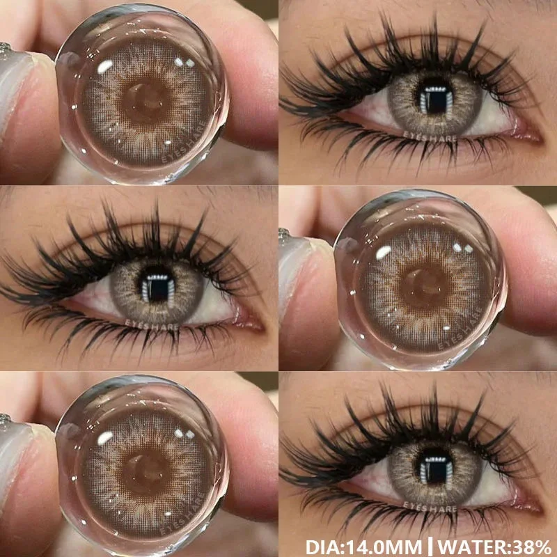 Sdrawing 1Pair Natural Colored Lenses for Eyes Fashion Blue Lenses Gray Contact Lenses Black Lense Colored Pupils for Eyes Yearly