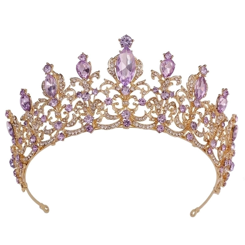 Baroque Style Crown Alloy Inlay Rhinestones Crown 1 Piece