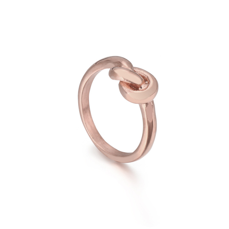Mature Women Truelove Knot Geometric Titanium Steel Ring